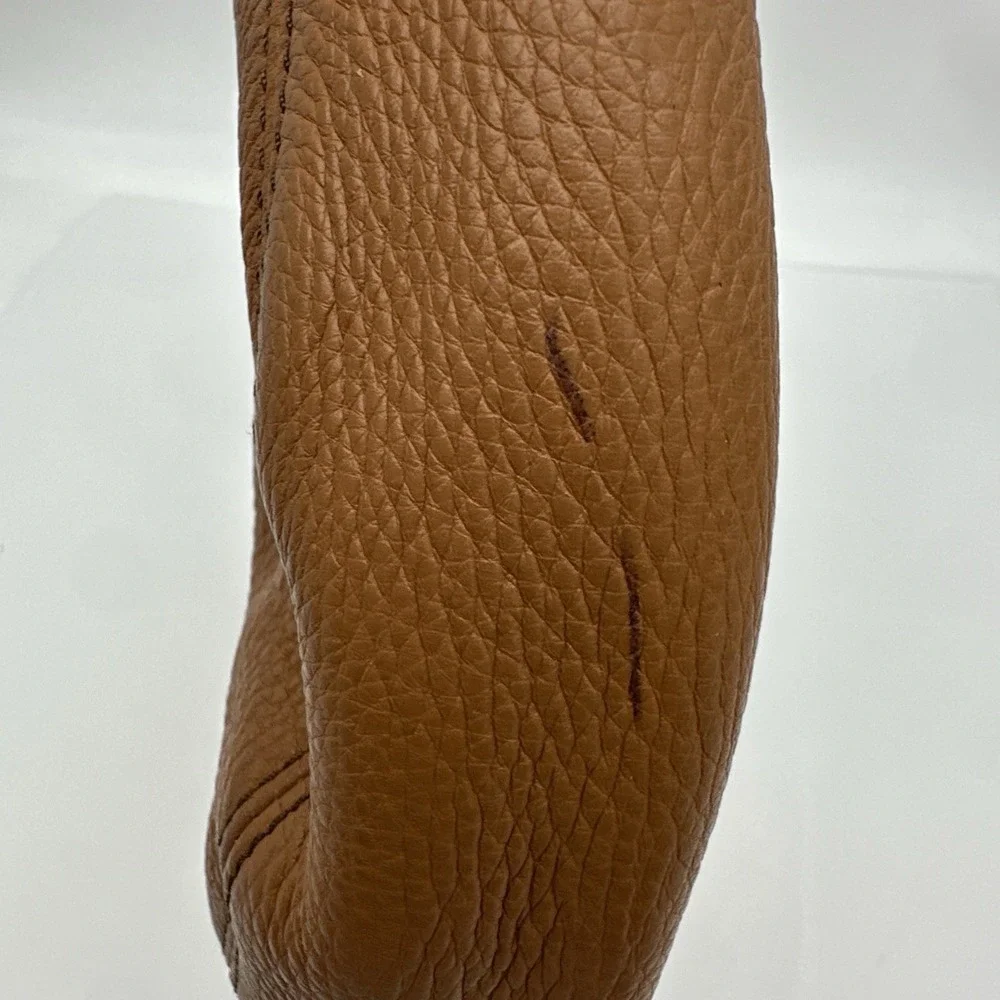 Fossil Genuine Leather Pebbled Brown Cognac Hobo Shoulder  Crossbody Bag 15x13
